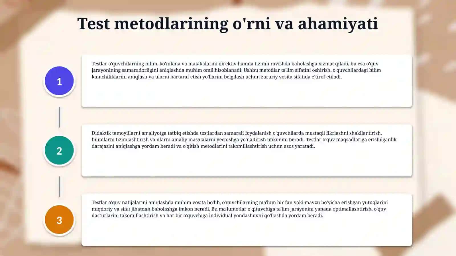 Pedagogik diagnostikada test metodlaridan foydalanish imkoniyatlari 4
