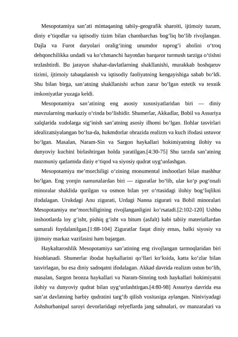 MESOPOTAMIYA SIVILIZATSIYASIDA SAN’AT VA YOZUVNING RIVOJLANISHI 4