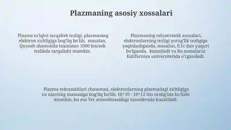 Plazma tebranishlarini o'rganish 4