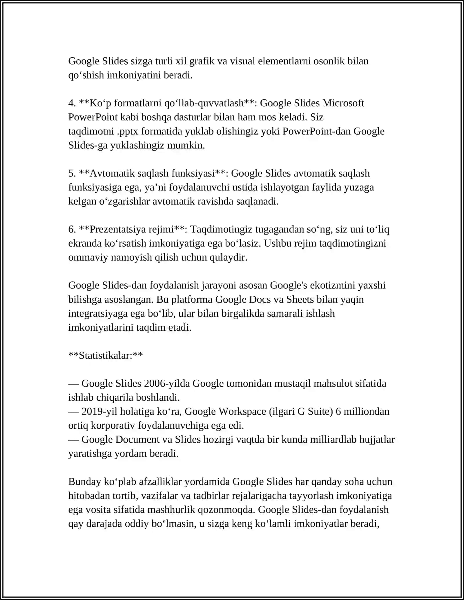 GOOGLE-TAQDIMOTLAR YARATISH TEXNOLOGIYALARI 4