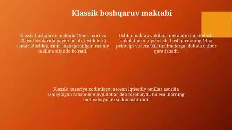 MENEGAMENT NAZARIYASINING SHAKILANISHI VA RIVOJLANISHI 4