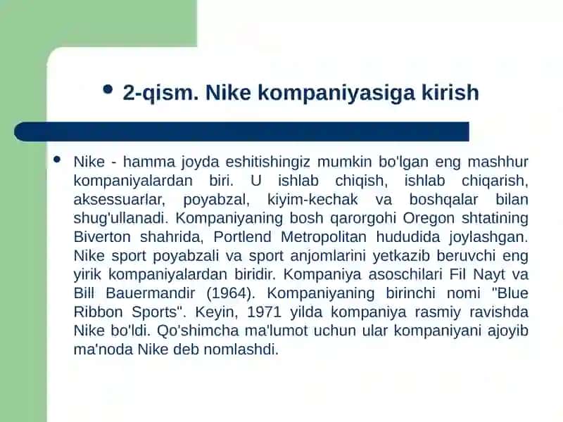 Nike SWOT tahlili 4