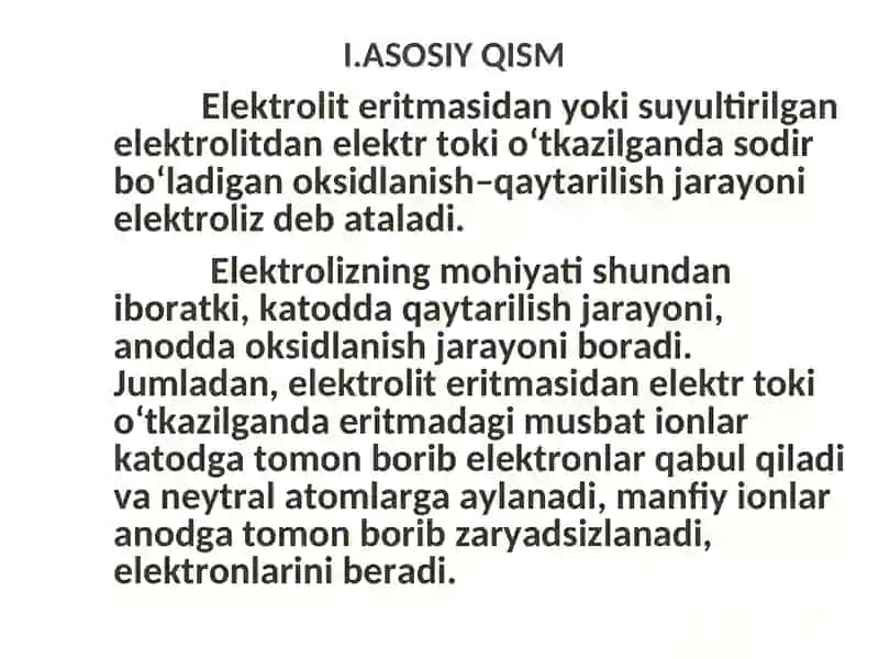 ELEKTROLIZ VA UNING TURLARI 4