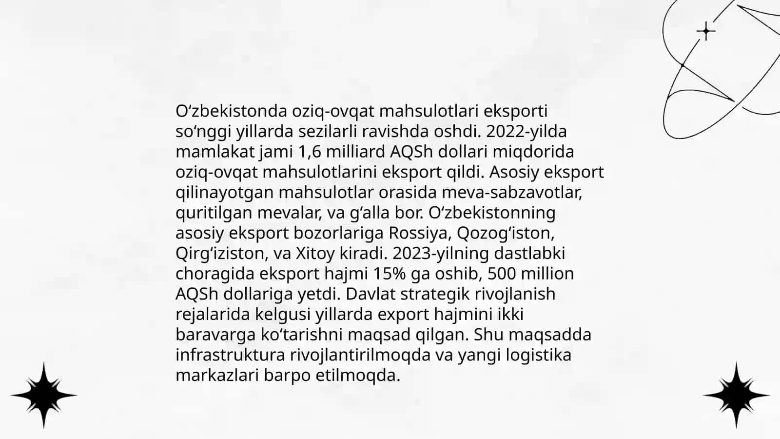 O‘zbekistonda oziq ovqat sanoati 4