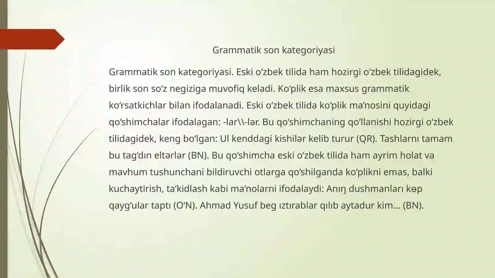 Eski o‘zbek tilida mustaqil so‘z turkumlari 4