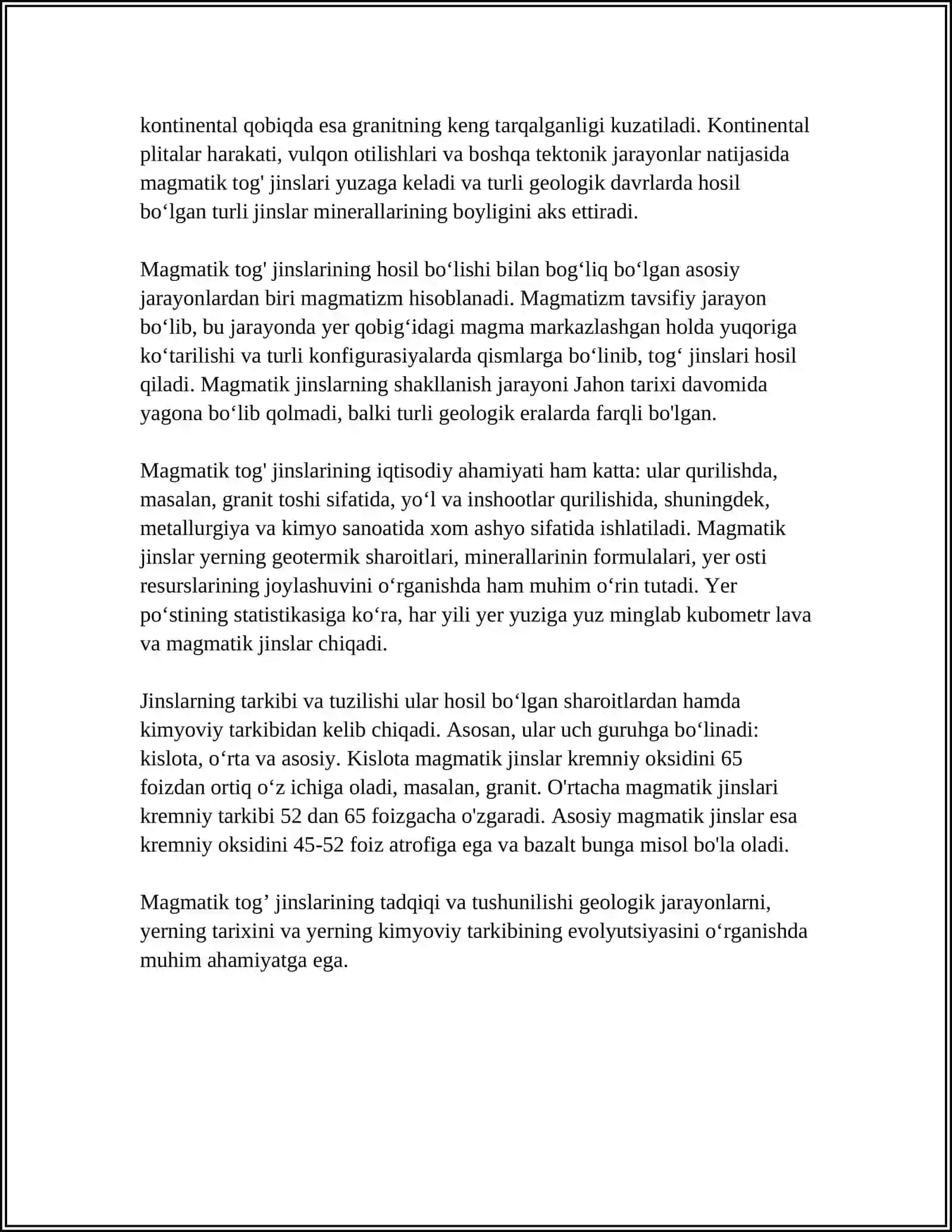 MAGMATIK TOG' JINSLARINING TASNIFI 4