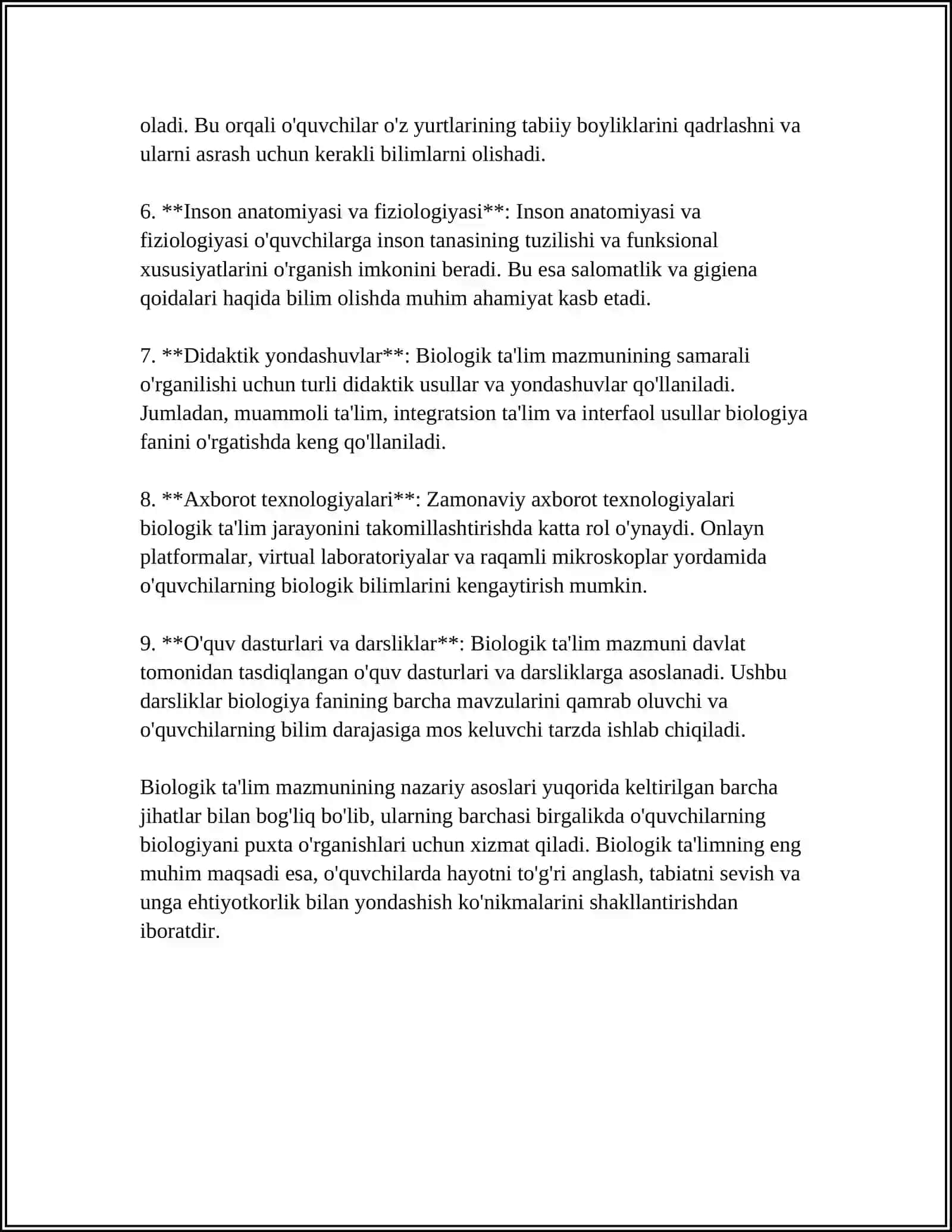 BIOLOGIK TA’LIMNING MAZMUNI 4
