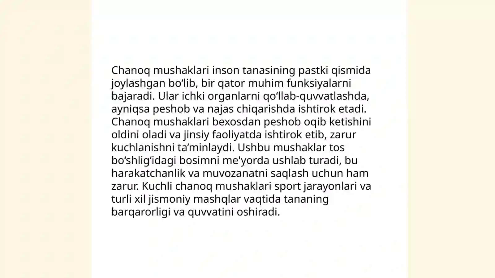 Chanoq Mushaklari 4