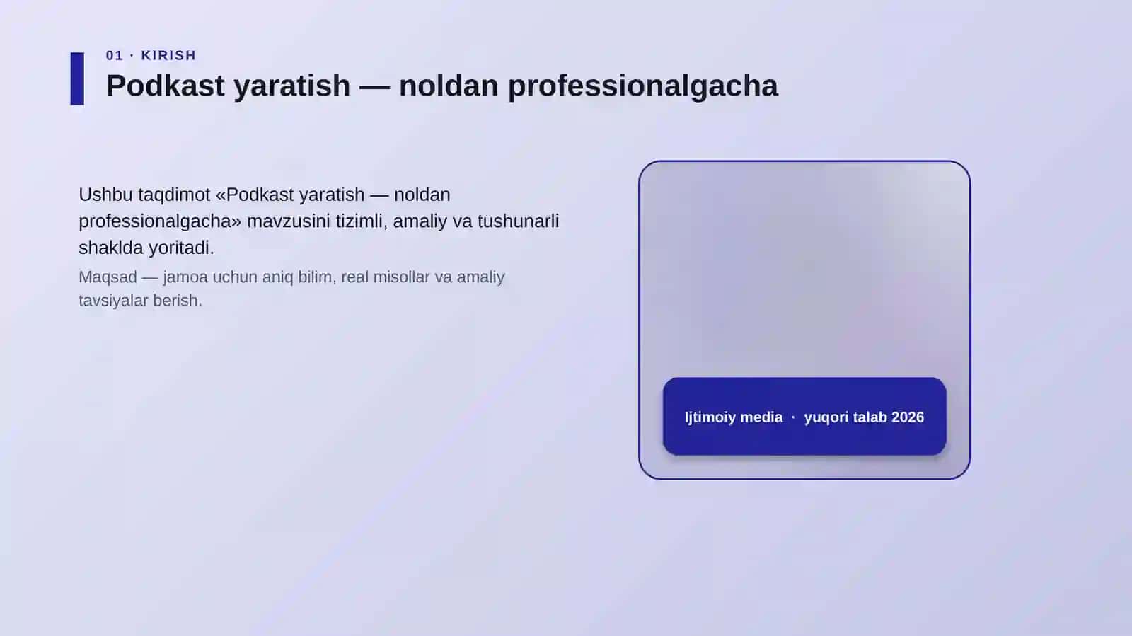 Podkast yaratish — noldan professionalgacha 4