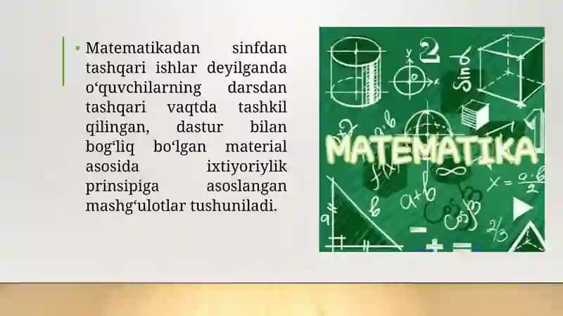 Bоshlang’ich sinflarda matematikadan sinfdan tashqari ishlanmasini tuzish(Matematik ekskursiya) 4