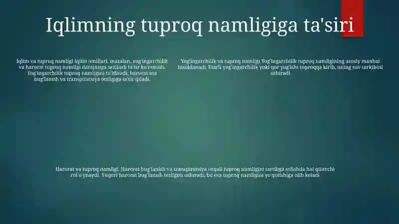 Tuproq Xosil Bulishda Iqlimning Urni 4