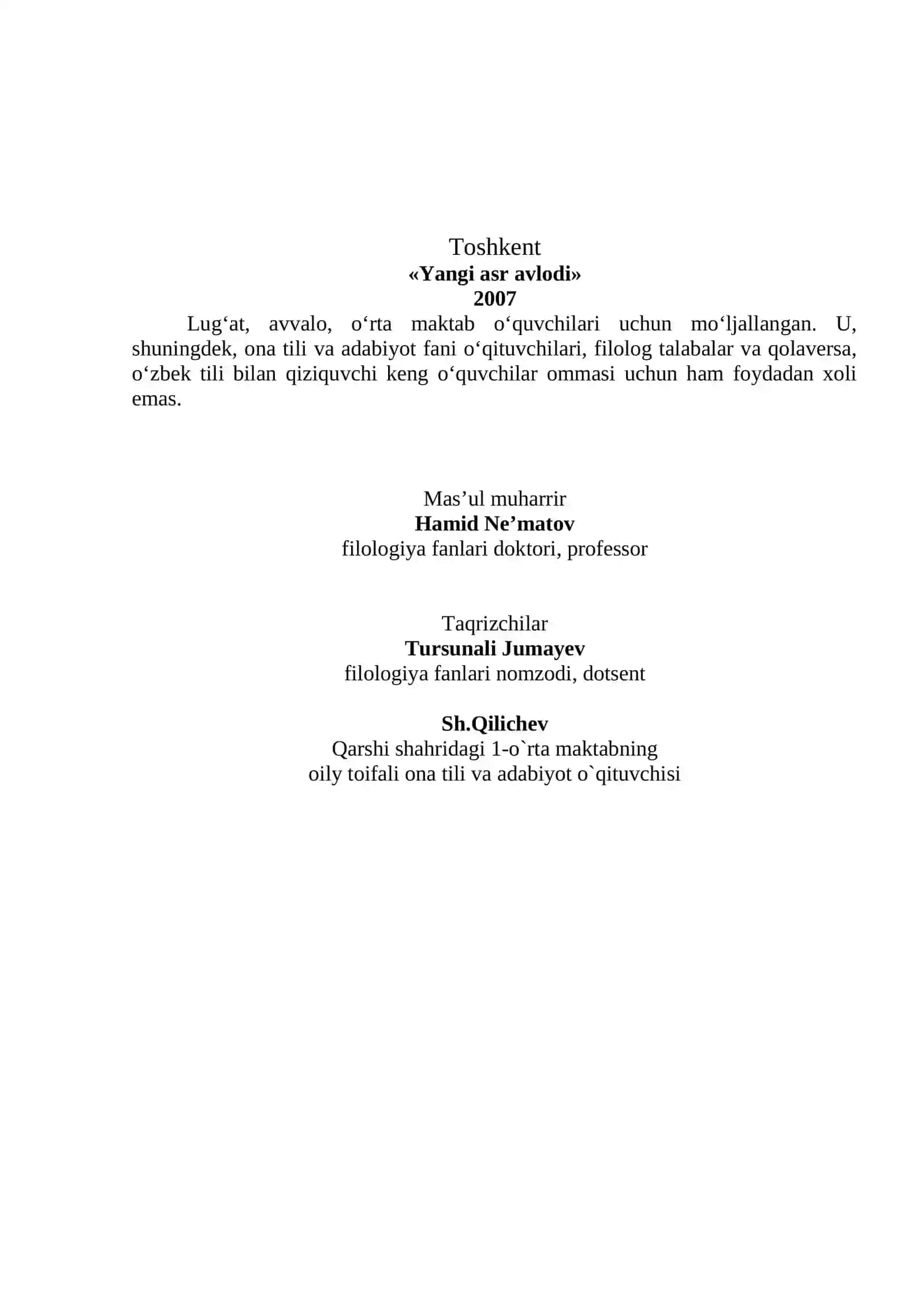 O‘ZBEK TILINING SO‘Z TARKIBI O‘QUV LUG‘ATI 4