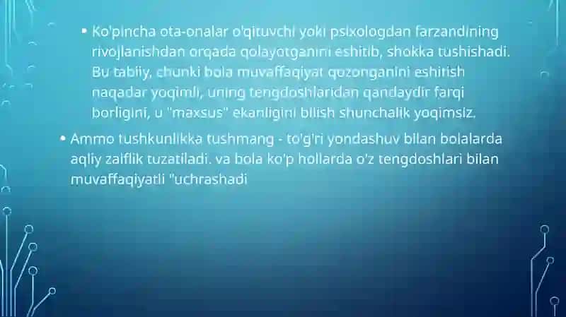 AQLI ZAIF BOLALAR TARBIYASI 4