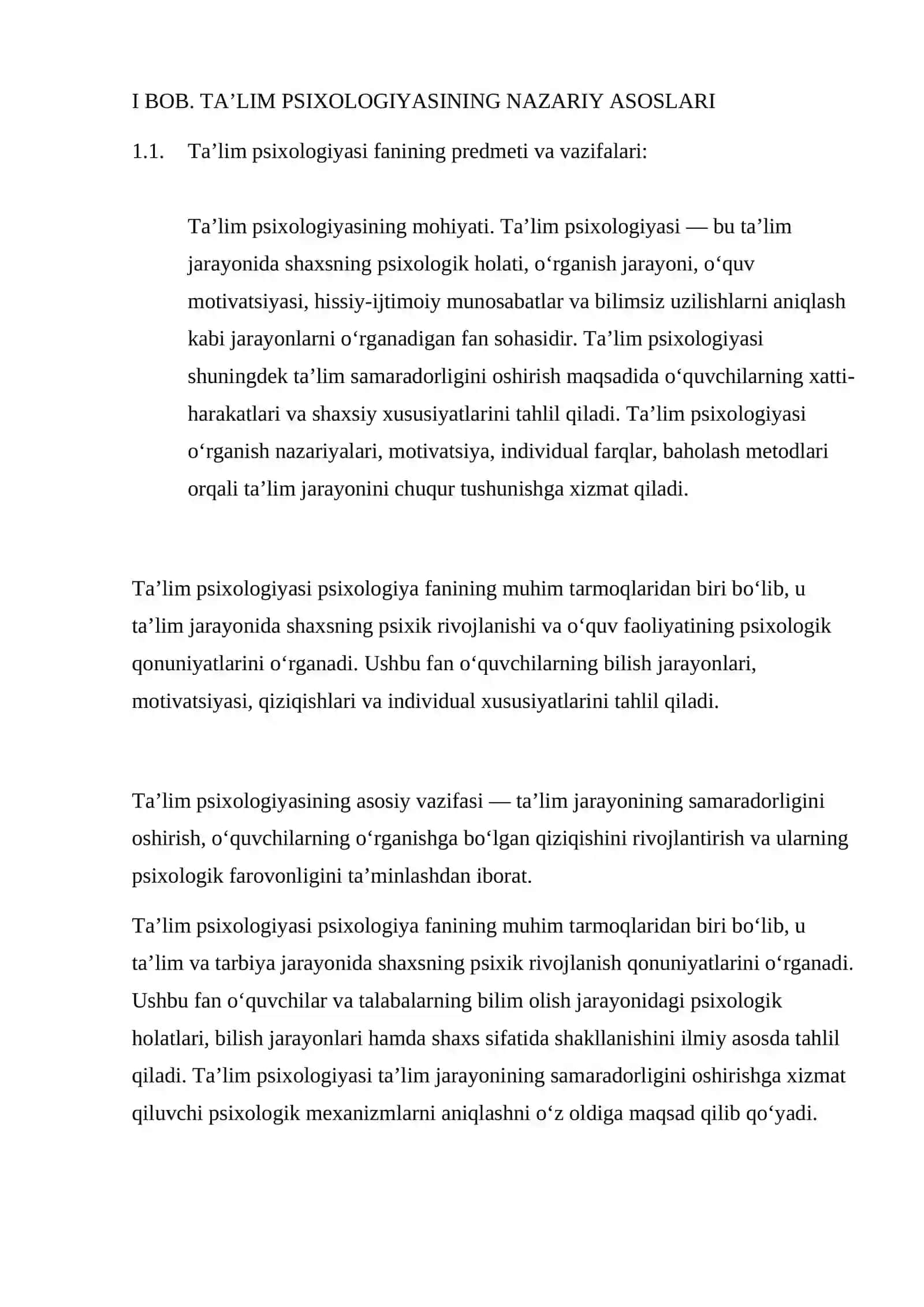 Ta'lim psixologiyasi 4