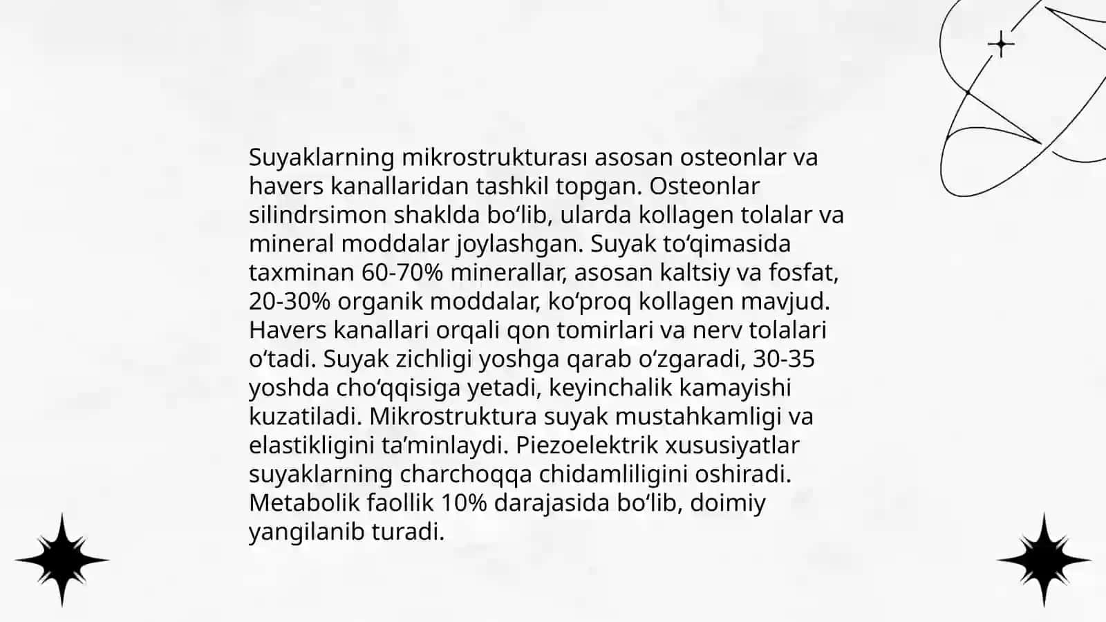 Osteologiya toʻgʻrisida maʼlumot. Suyaklar tuzilishi va vazifasi 4