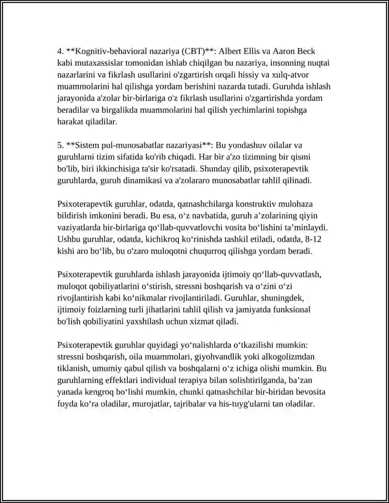 PSIXOTERAPEVTIK GURUHLARDA ISHLASH 4
