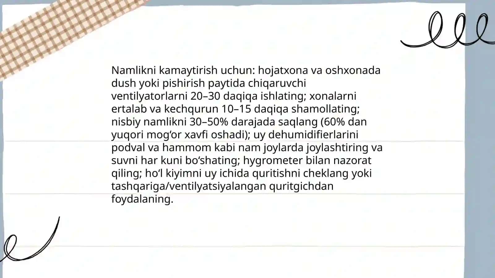 Uyda karoziyani oldini olish yoʻllari 4