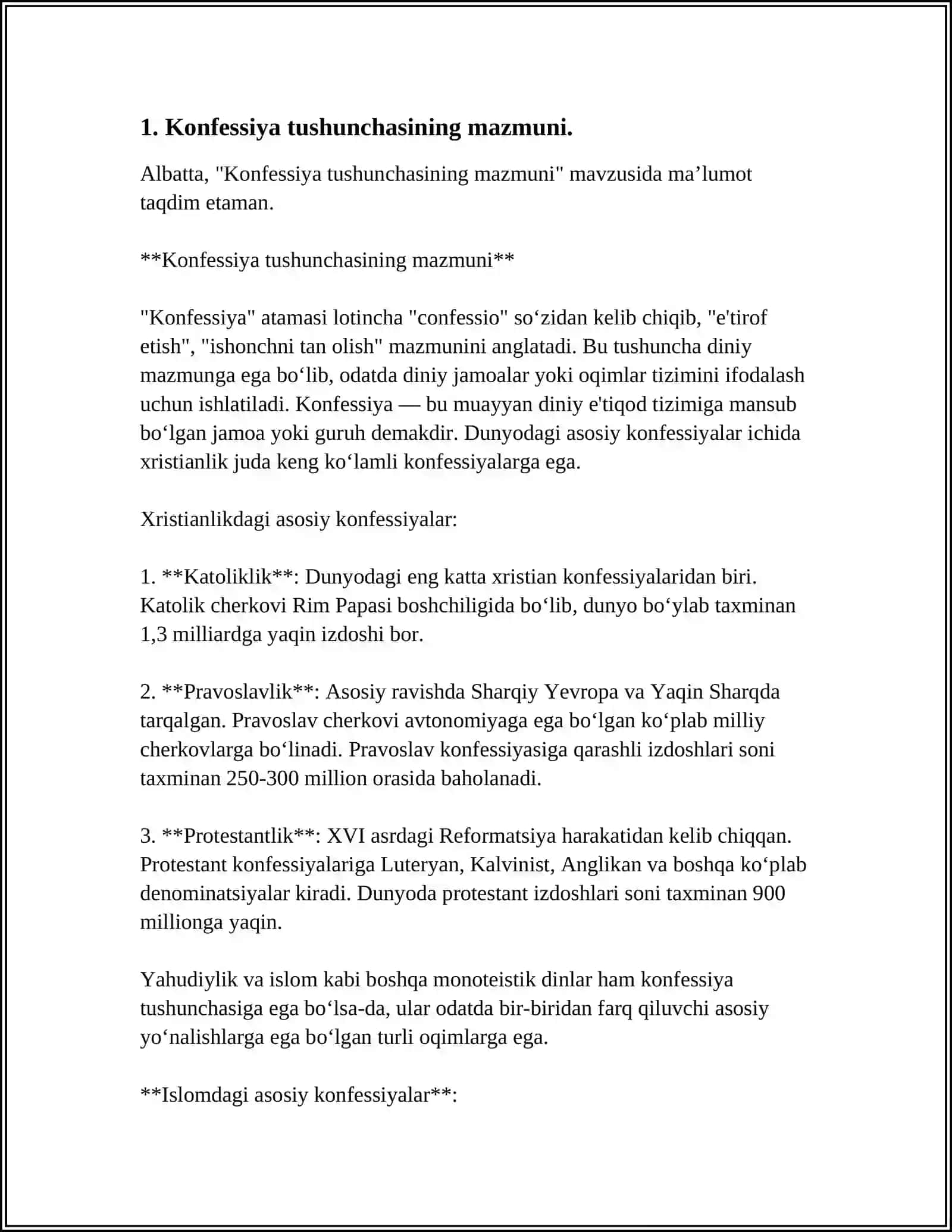 Konfessiya Tushunchasining Mohiyati 4