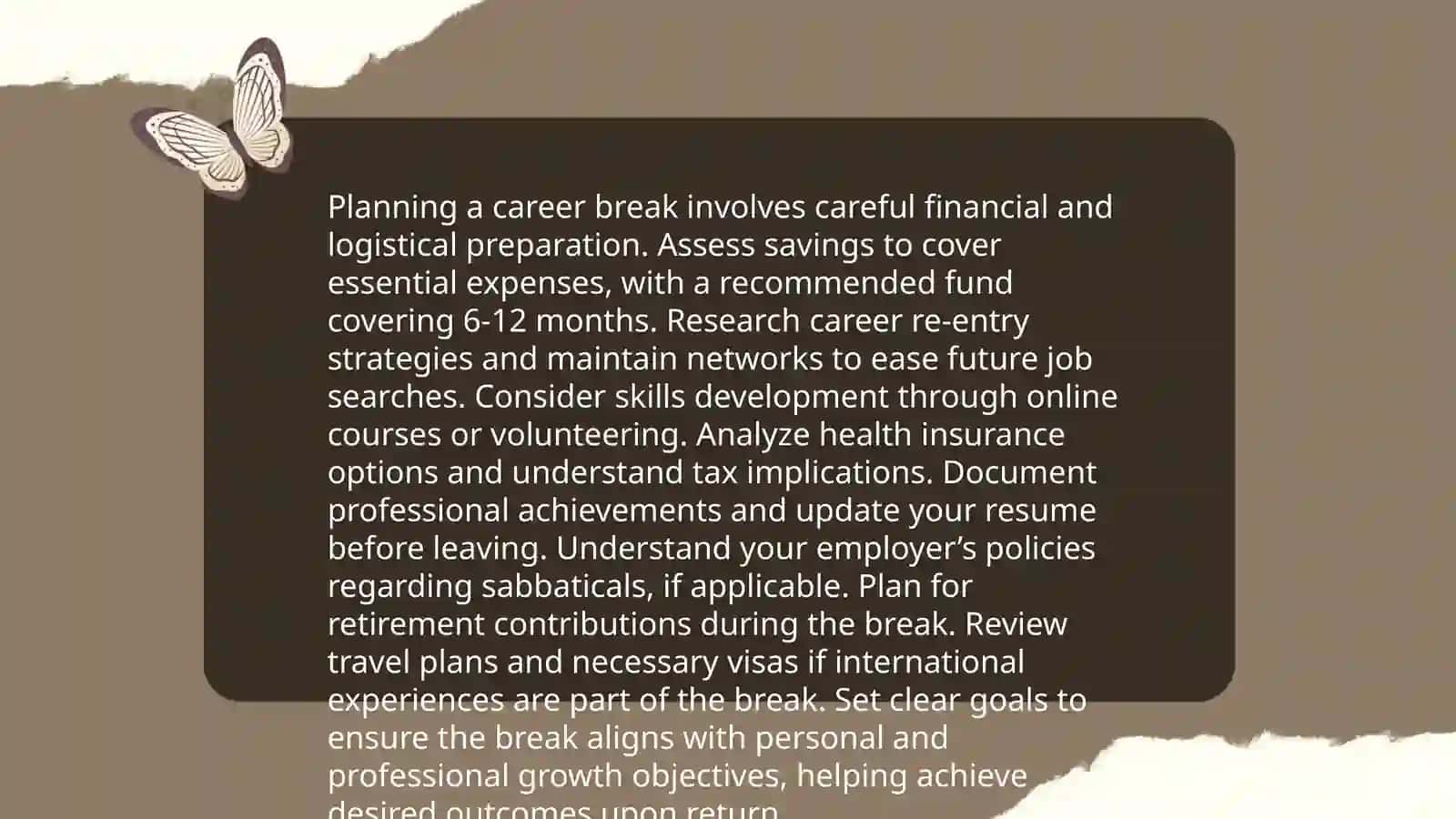 Career breaks 4