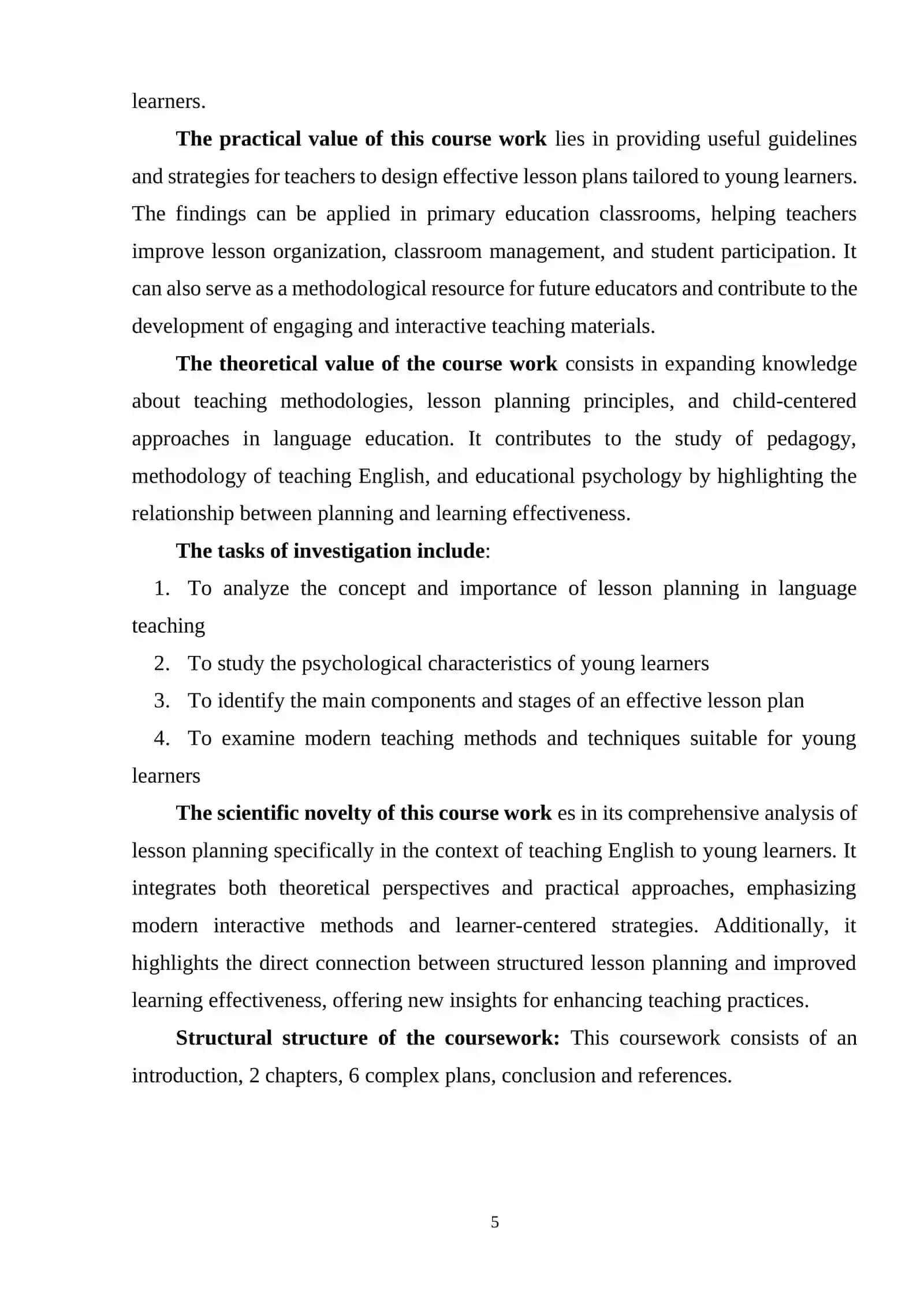 THE IMPORTANCE OF LESSON PLANNING IN TEACHING ENGLISH TO YOUNG LEARNERS AND ITS IMPACT ON EFFECTIVE LEARNING 4