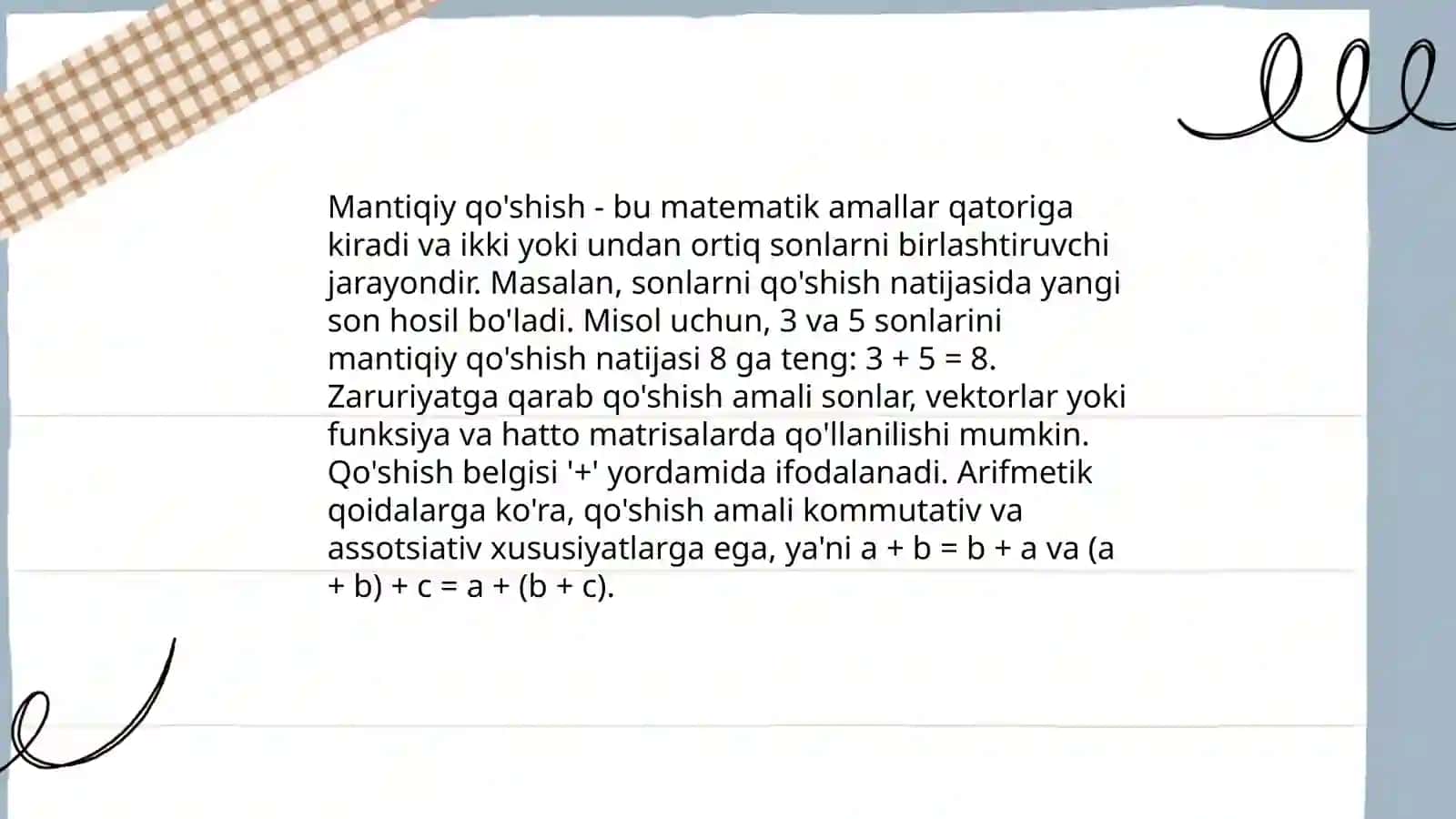 Mantiq algebrasidagi arifmetik amallar 4