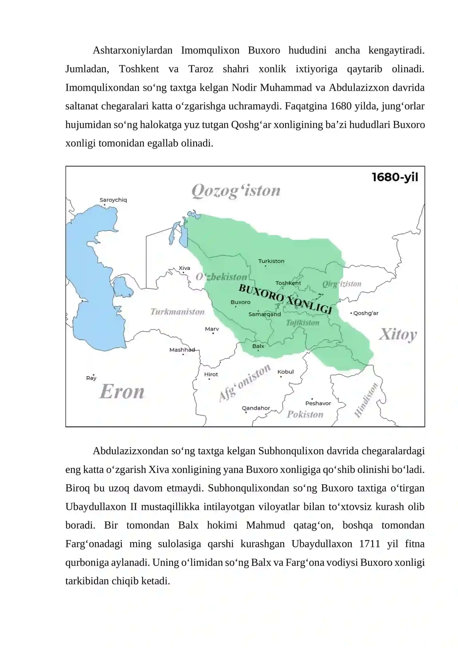 O’ZBEK XONLIKLARINING SIYOSIY XARITASI: BUXORO AMIRLIGI 4