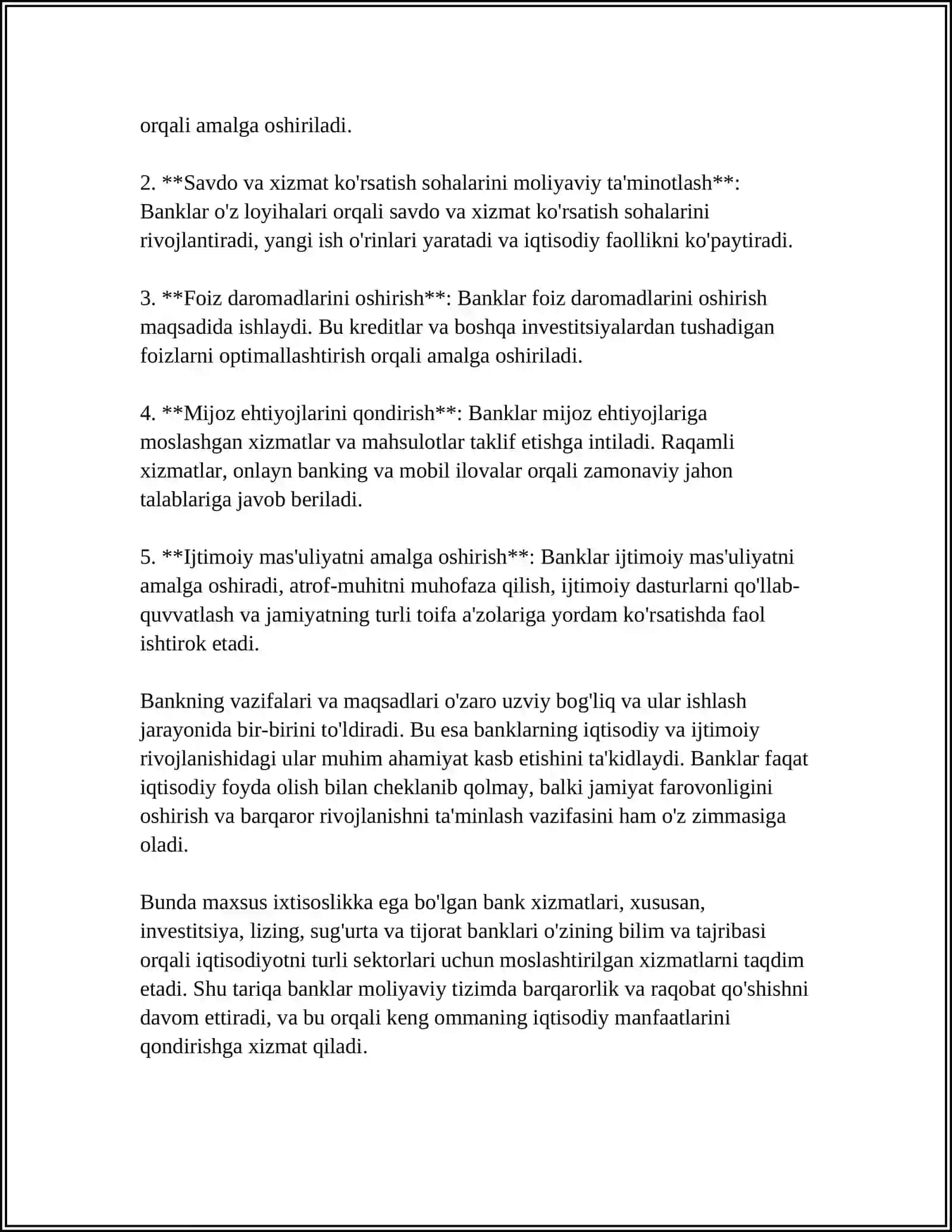 BANK ISHI HAQIDA TUSHUNCHA 4