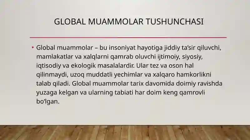 Global muammolarning mezonlari va darajalari 4