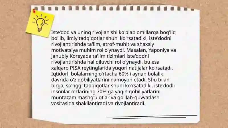 Qobiliyat, Iste'dod, Geniylik 4