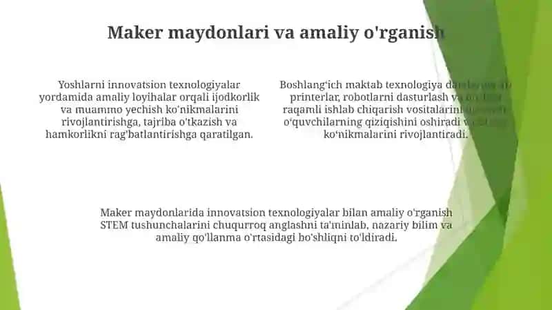 Innovatsion texnologiyalar va 3D printer foydalanish 4