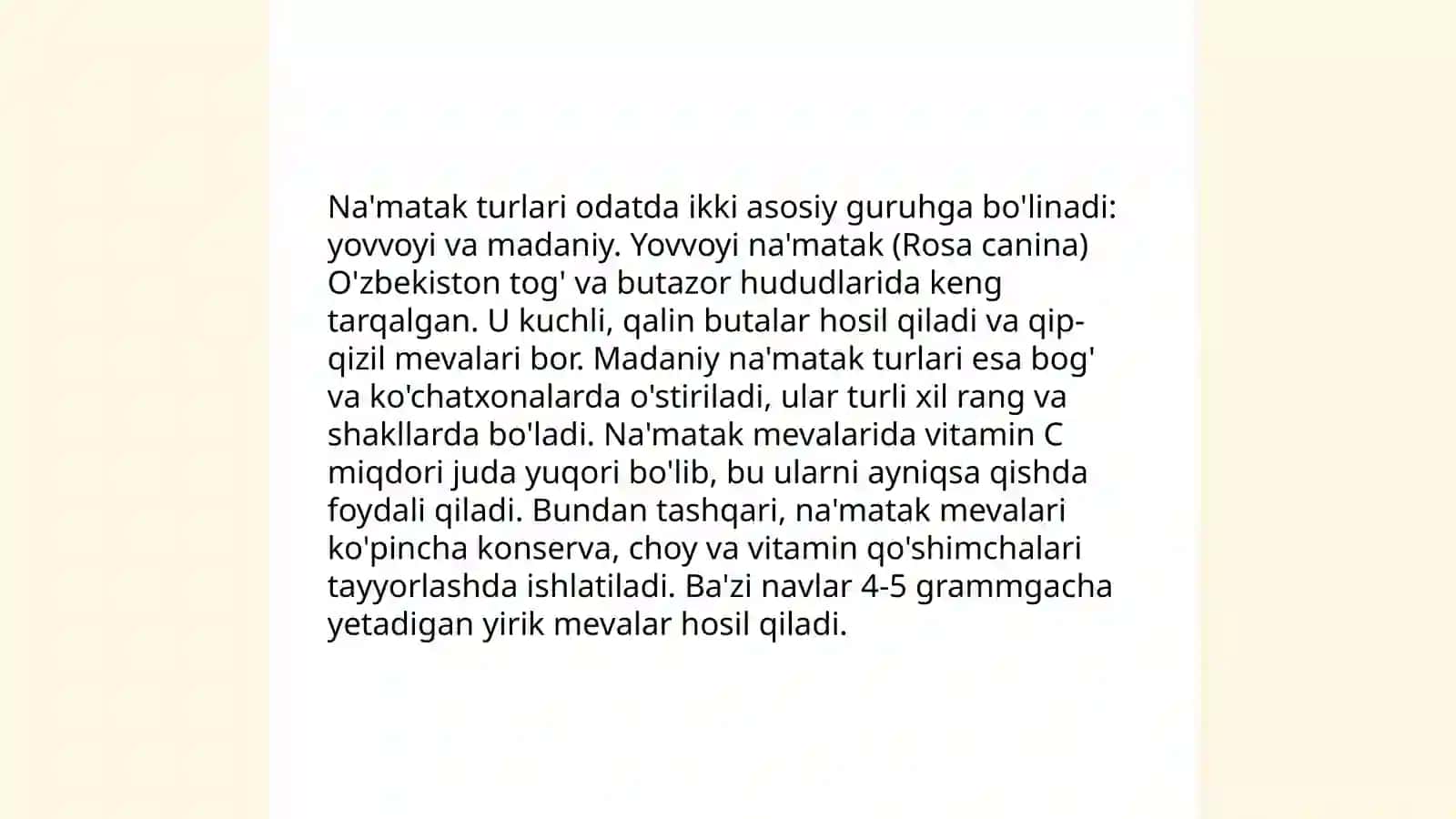 Na'matak turlari va uning tarqalish areali 4