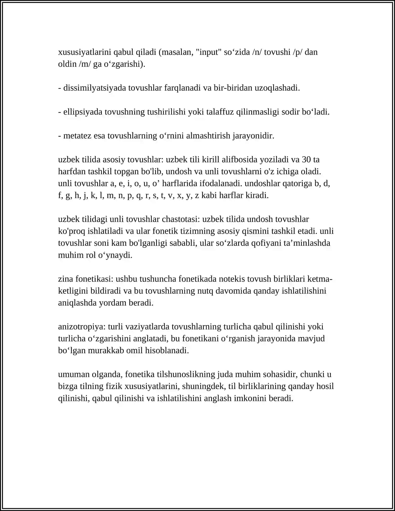 KARLARNI TALAFFUZGA O'RGATISHNING UMUMIY ASOSLARI 4
