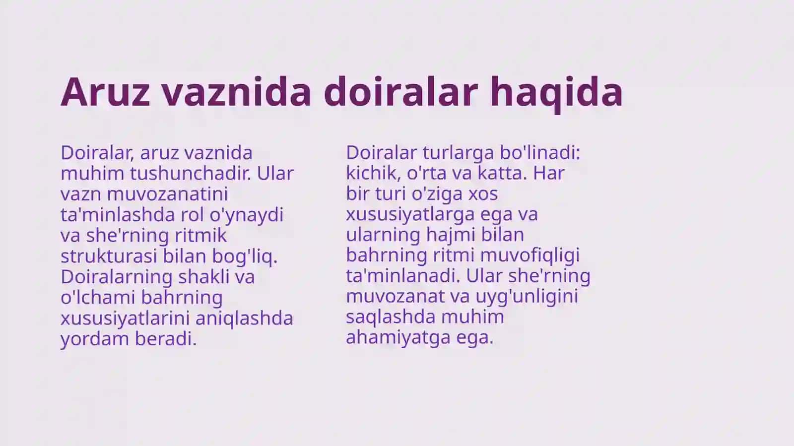 Aruz vaznida bahrlar va doiralar 4