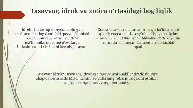 Xayol turlari va uning jarayonlari 4