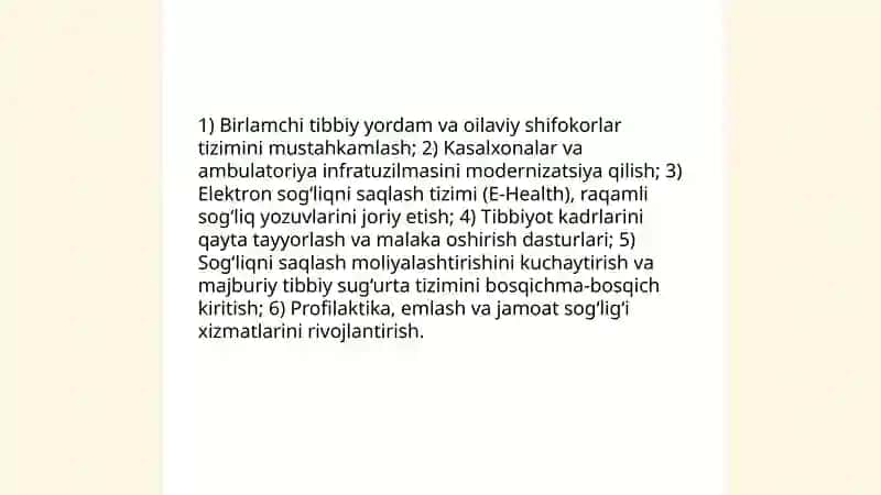 O'zbekiston Respublikasida ijtimoiy sohadagi islohotlar 4
