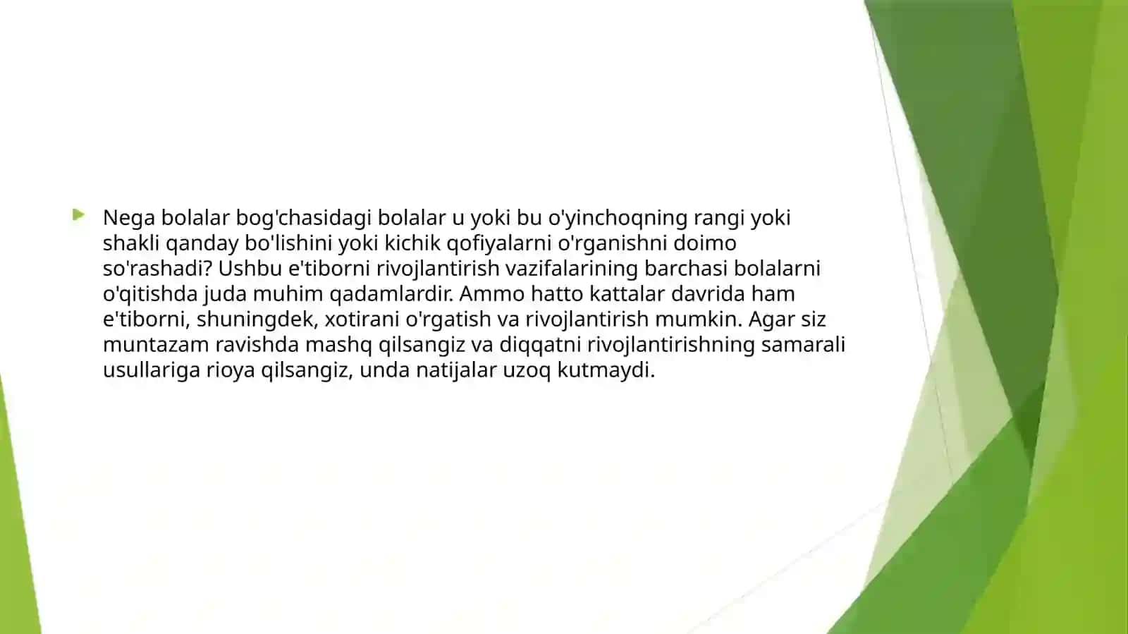 Diqqatni rivojlantirish usullari 4