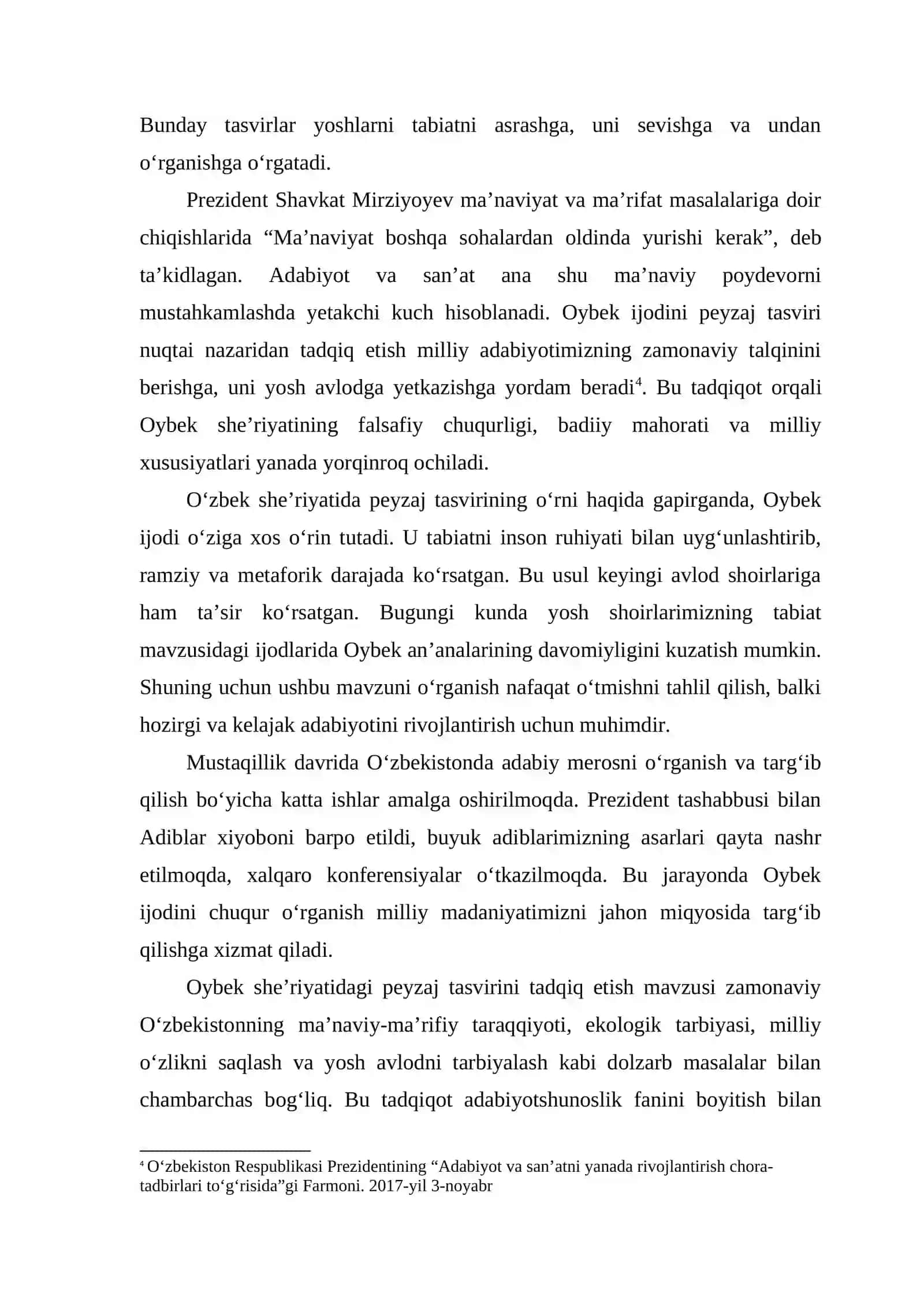Oybek sheʼriyatida pezaj tasviri 4