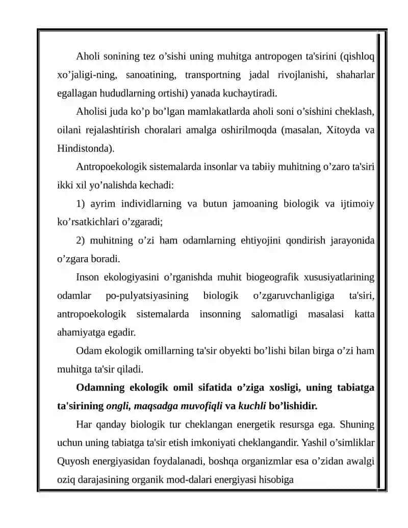 INSON EKOLOGIYASI 4