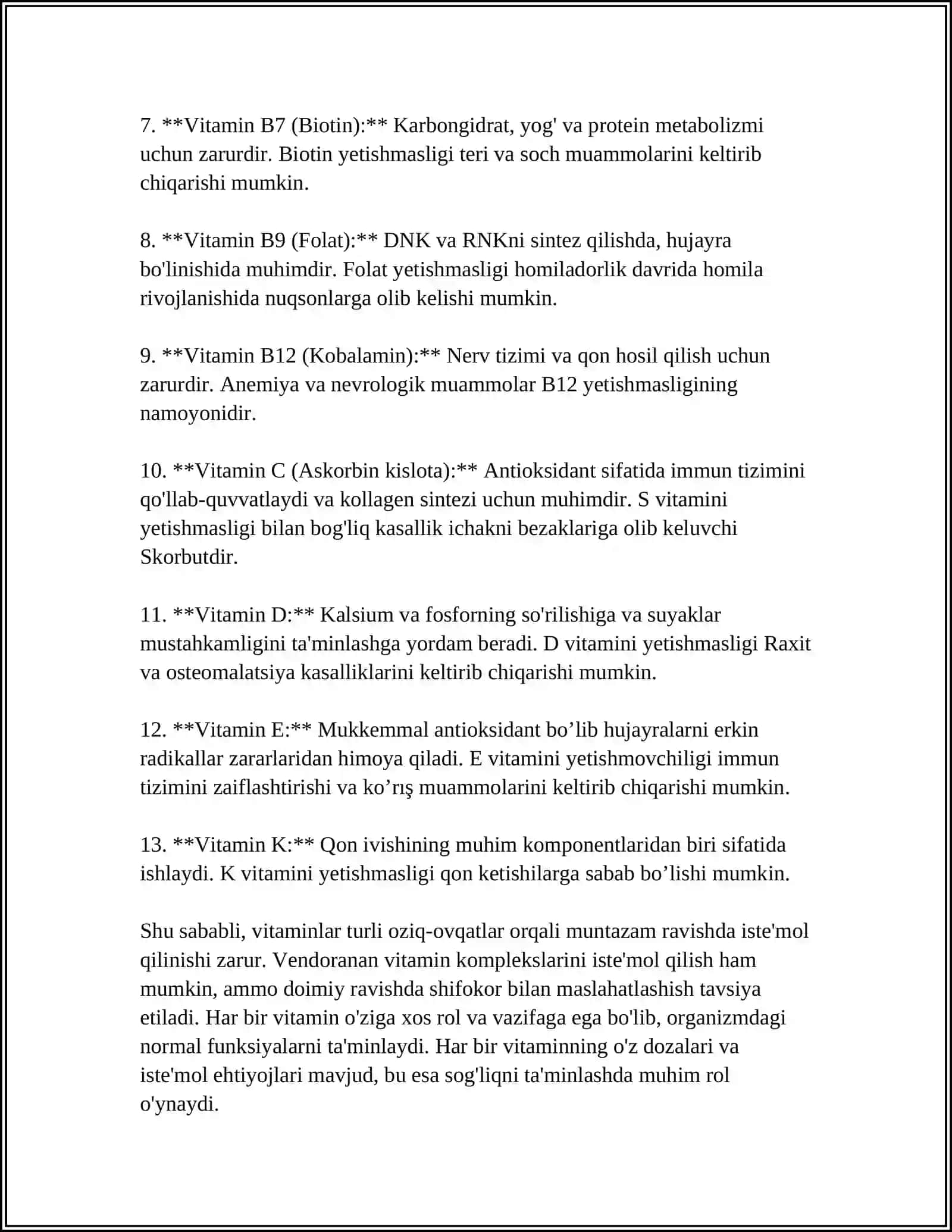 AVITOMINOZ VA GIPOVITAMINOZLAR 4