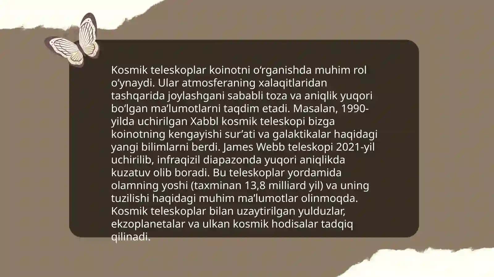 Ultrabinafsha va kosmik -optik teleskoplar 4
