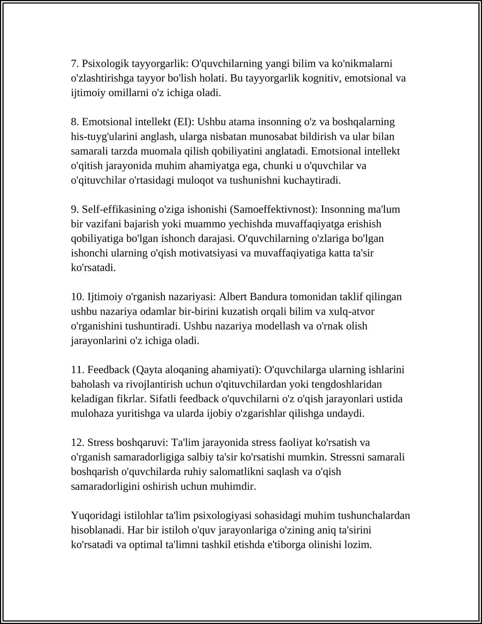 PEDAGOGIK PSIXOLOGIYA VAZIFASI 4