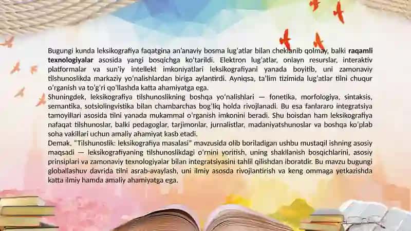 Tilshunoslik: leksikografiya masalasi 4