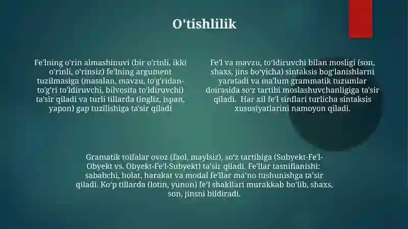 Fe'lning grammatik kategoriyalari 4
