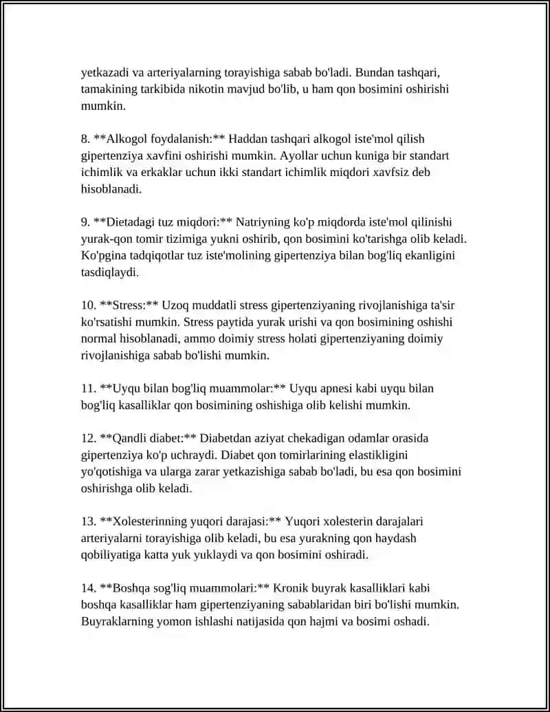 Gipertoniyaning sabablari 4