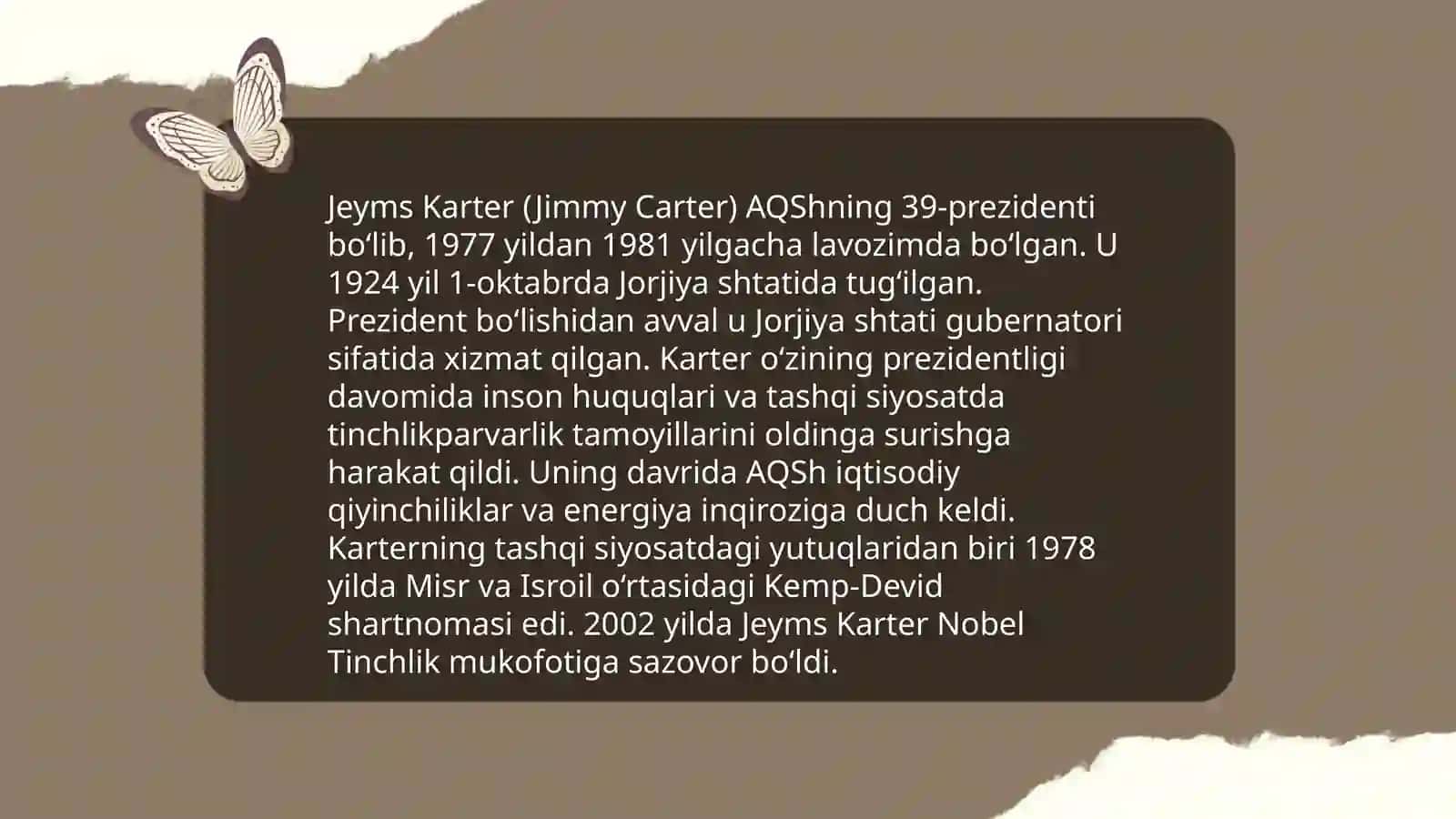 Jeyms Karterning hayoti va faoliyati 4