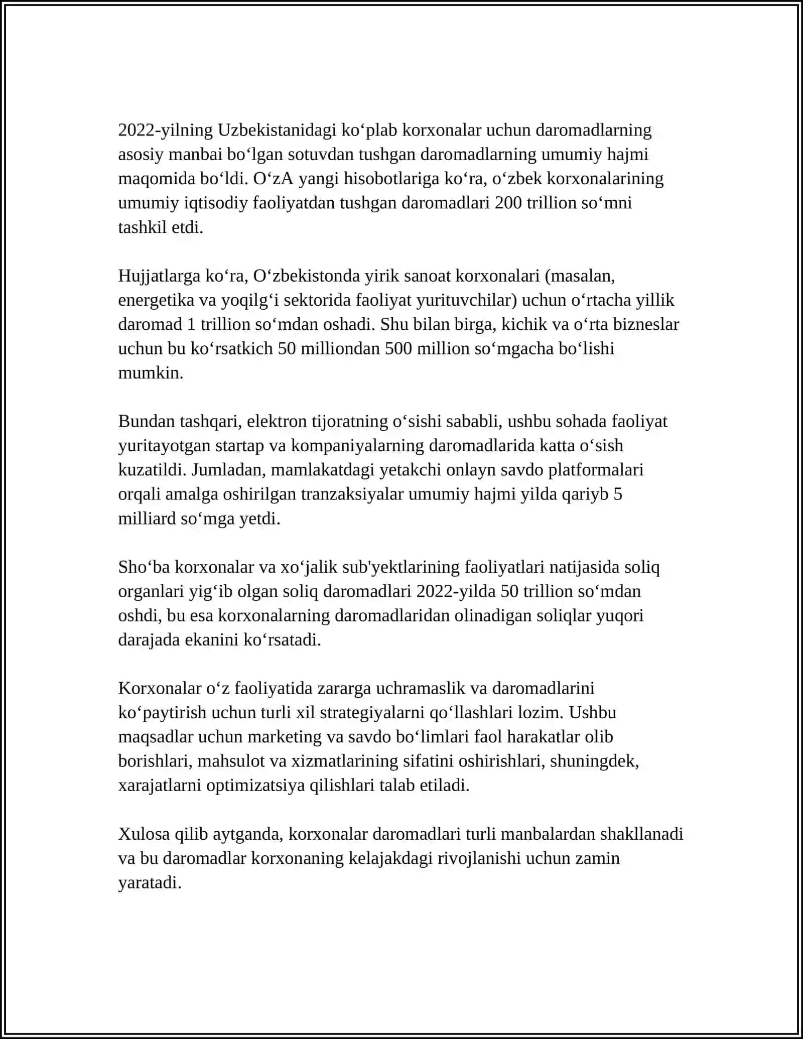 KORXONA DAROMADLARI VA ULARNING TURLARI 4