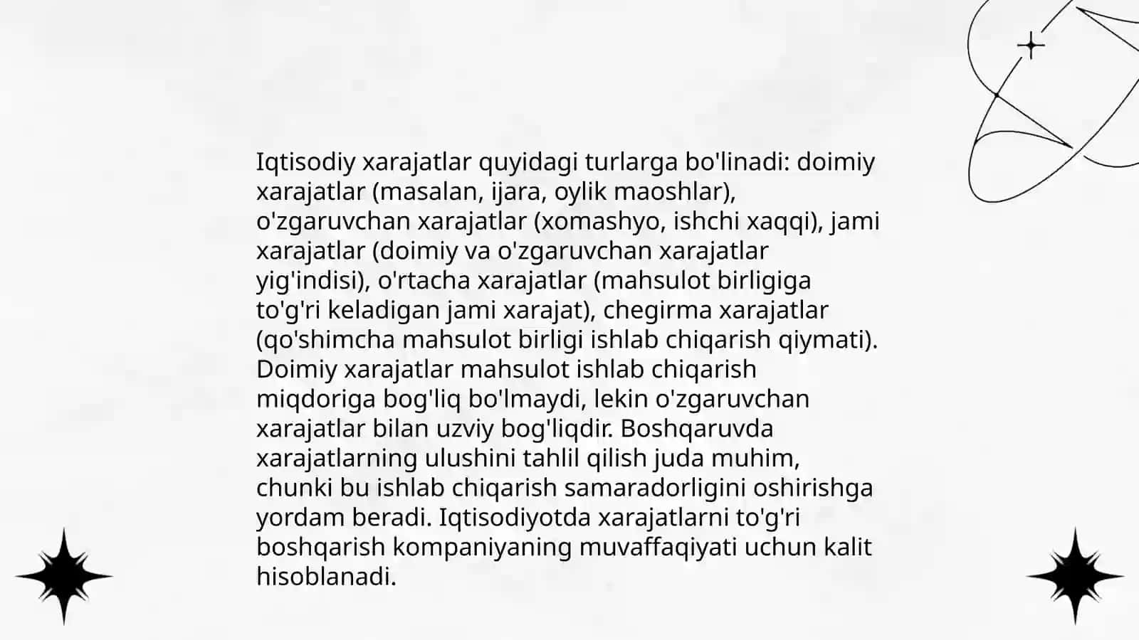 Iqtsodiy xarajatlar va uni tarkibiy turlari 4