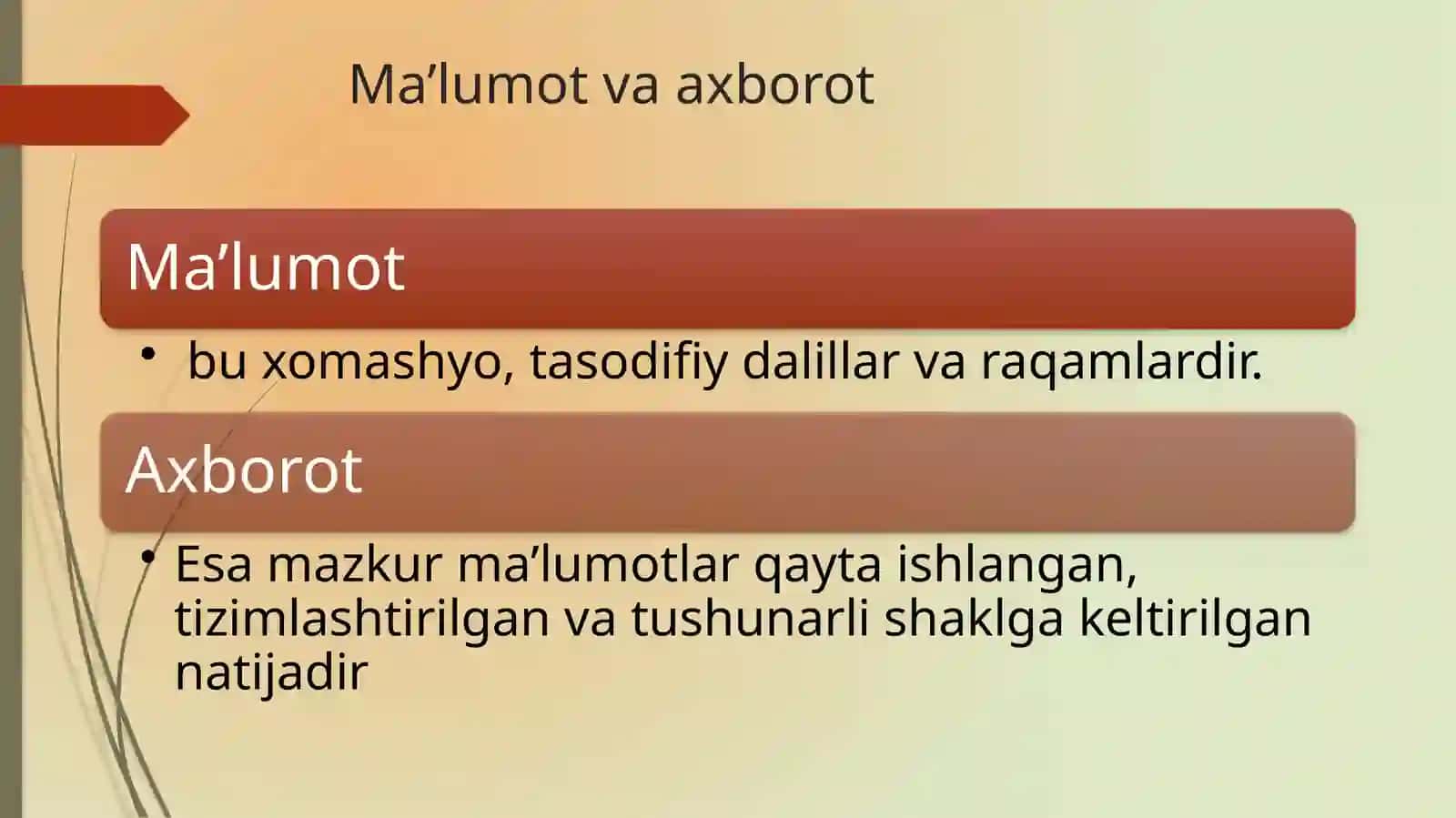 Ma’lumot- axborot hujjatlari bilan ishlash 4