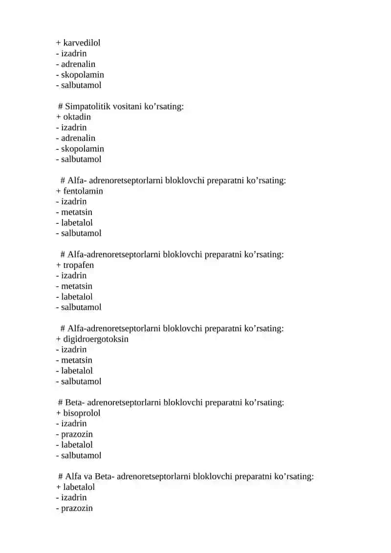 Beta- adrenoretseptorlar qo’zg’alganda yuzaga chiqadigan effektlar 4