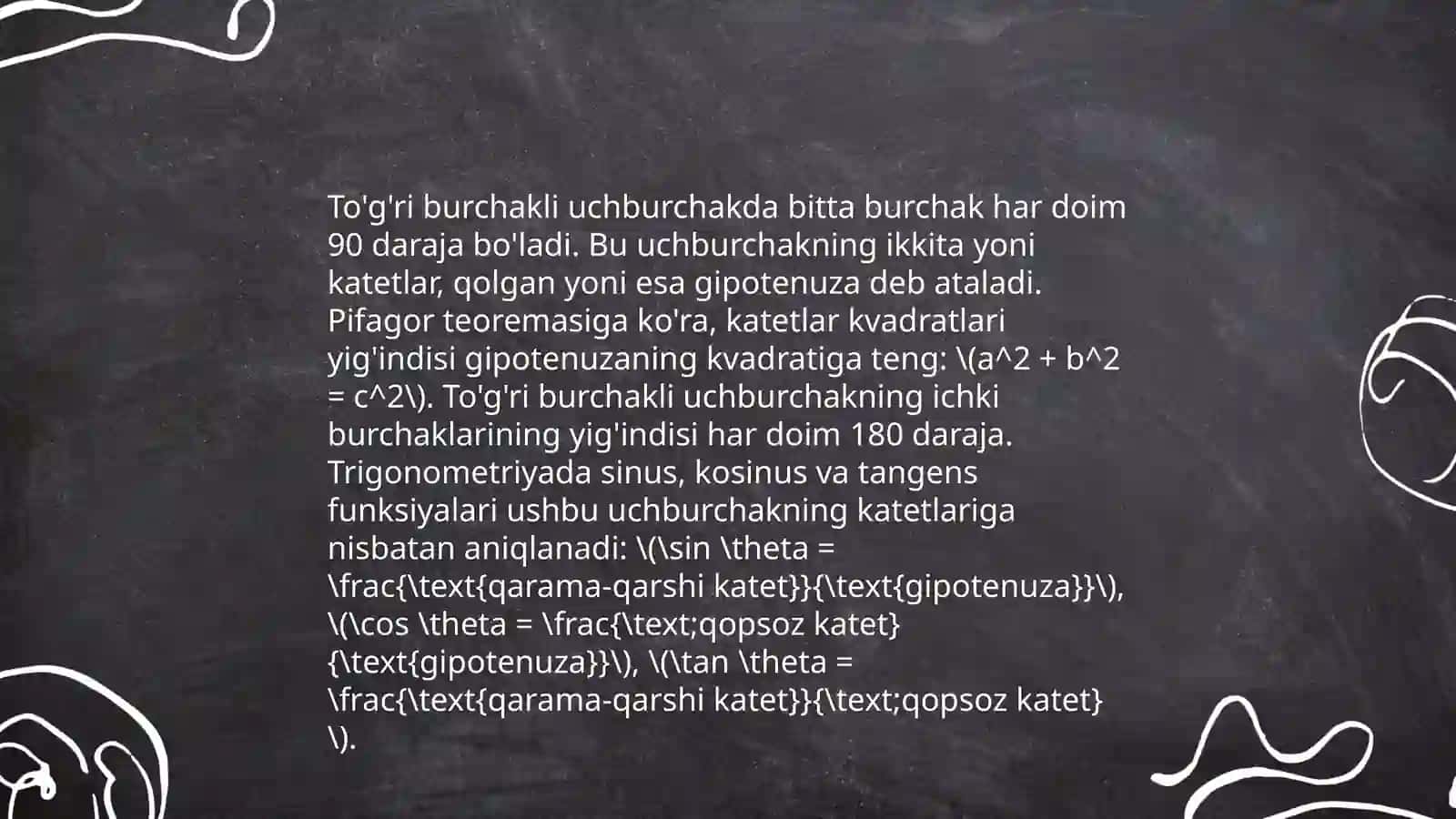 Pifagor teoremasining ba'zi tadbiqlari 4